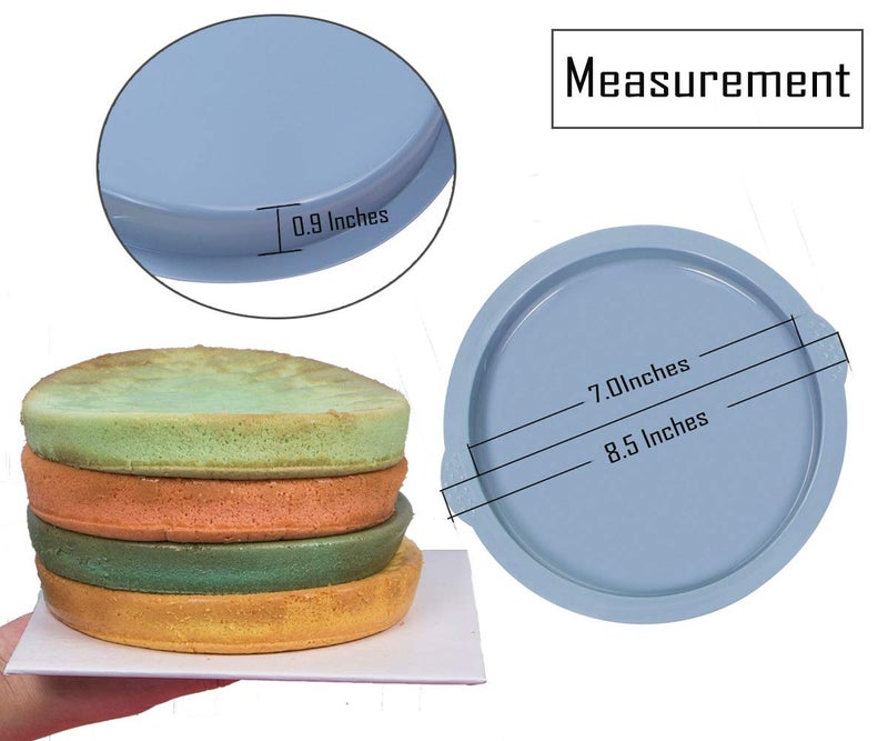 Webake Layer Cake Pans, 7 Inch Round Cake Pan Set, Silicone Cake Mold Versatile for Rainbow Cake Vegetable Pancake Taco Shell Pizza Crust Omelet Frittata and Resin Craft (Set of 4) - Image 3